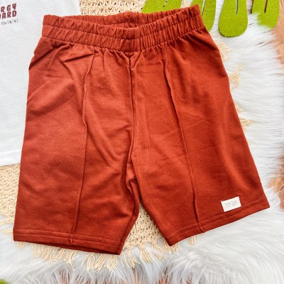 Conj. Camiseta Feel the Energy e Bermuda em Moletinho - Off White e Ferrugem